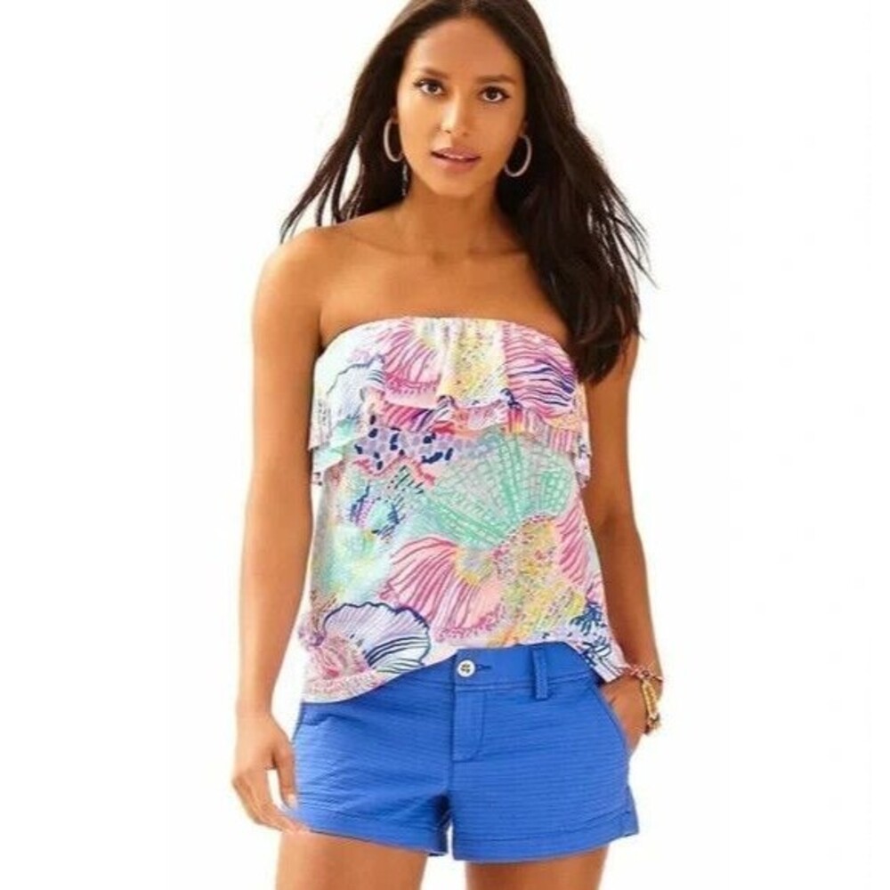 Lilly Pulitzer ROAR OF THE SEAS Strapless Tube Top Strapless blouse women’s XXS